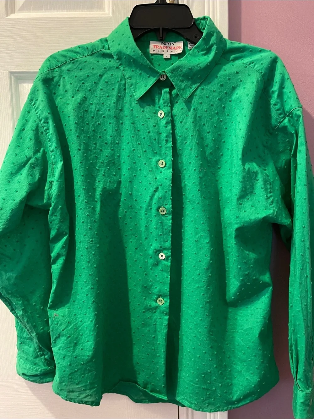 Green Textured Button-Up Shirt - Picture 1 of 6